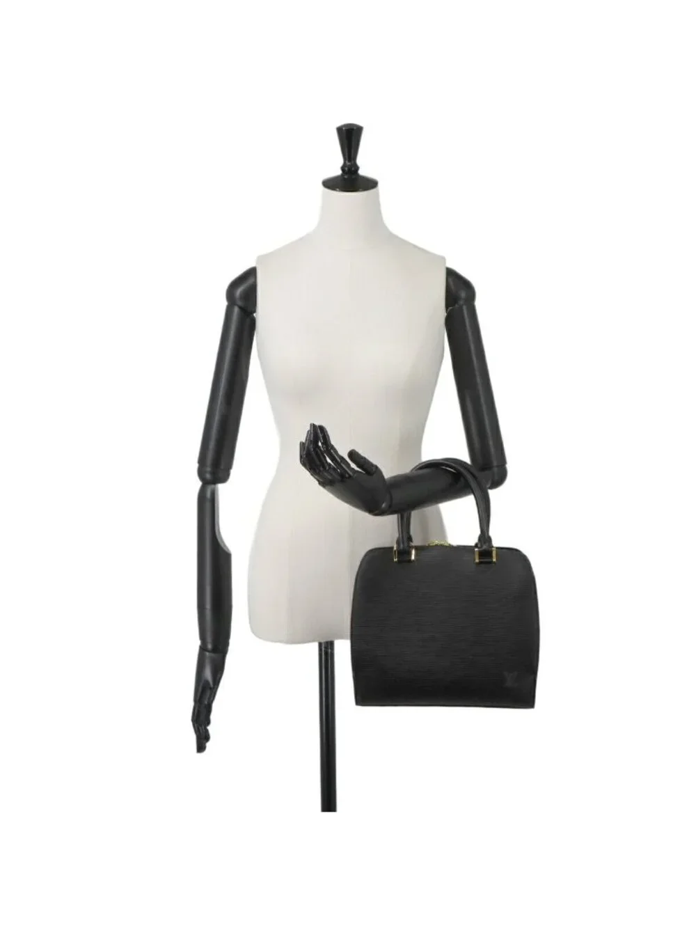 Louis Vuitton Epi Pont Neuf Hand Bag Leather Noir Gold